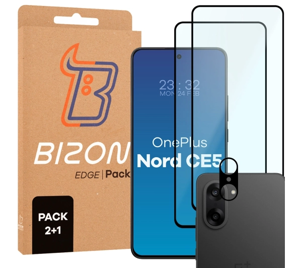 Bizon 2x Szkło + szybka na aparat Edge Pack do OnePlus Nord CE5 5G