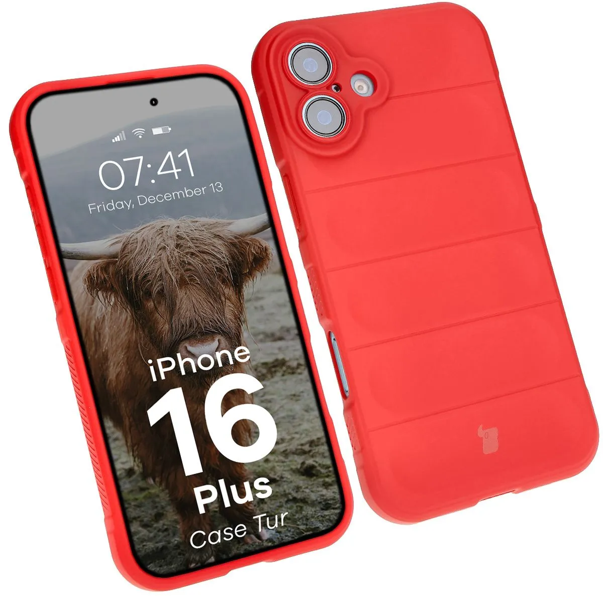 Etui Bizon Tur do Apple iPhone 16 Plus Czerwony