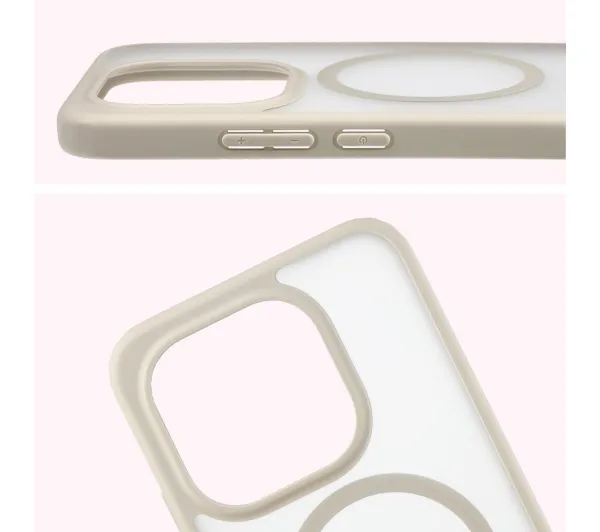 Bizon MatteO do Xiaomi 15T Półprzezroczyste z beżową ramką