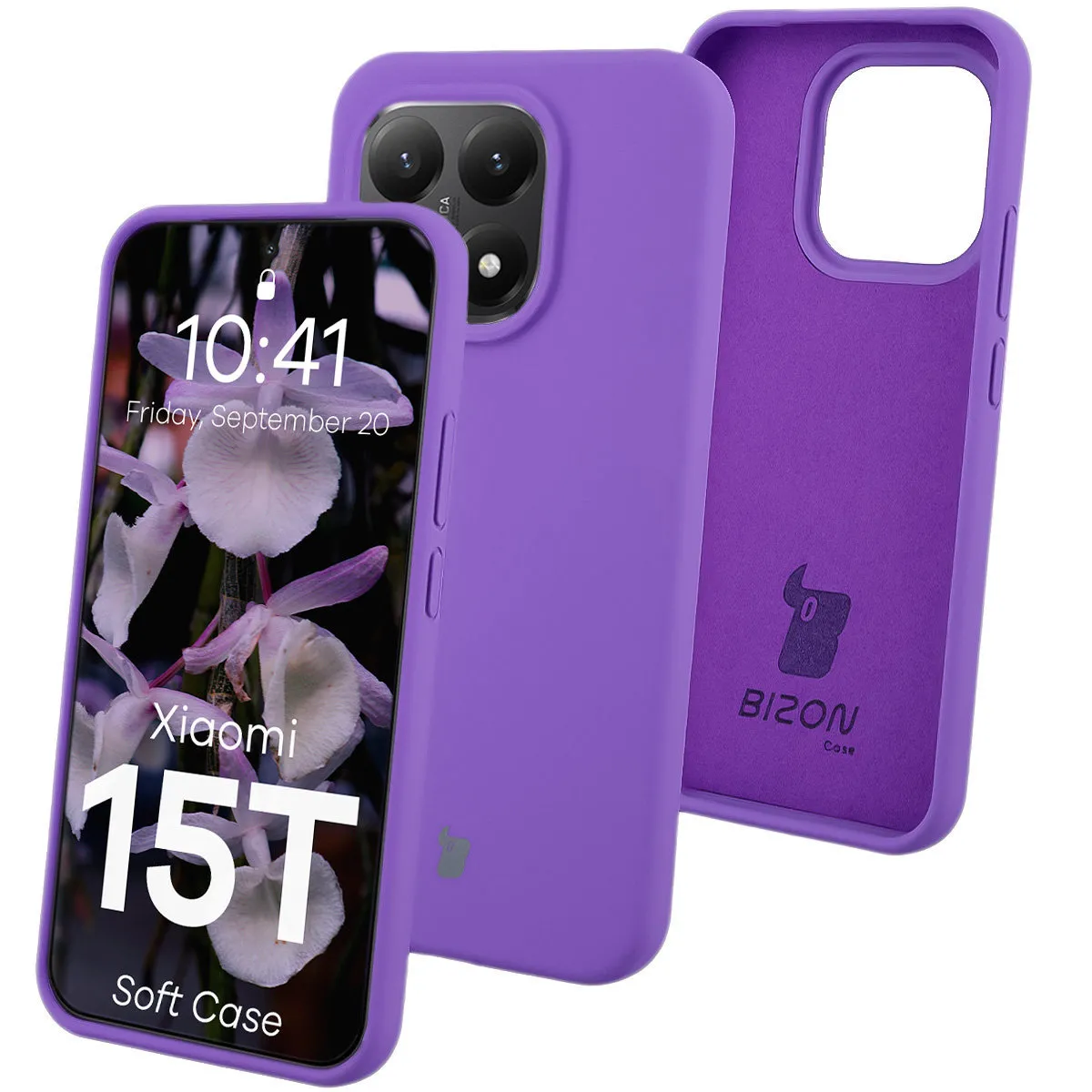 Etui Bizon Soft Case do Xiaomi 15T Fioletowy