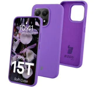 Etui Bizon Soft Case do Xiaomi 15T Fioletowy