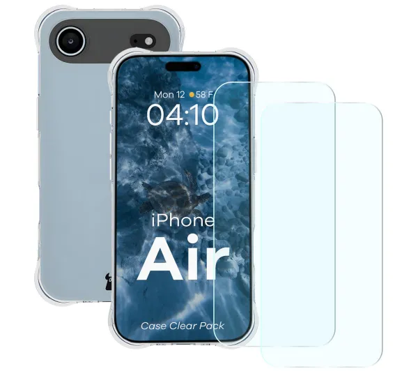 Bizon elastyczne etui + 2x szkło hartowane Clear Pack do iPhone Air