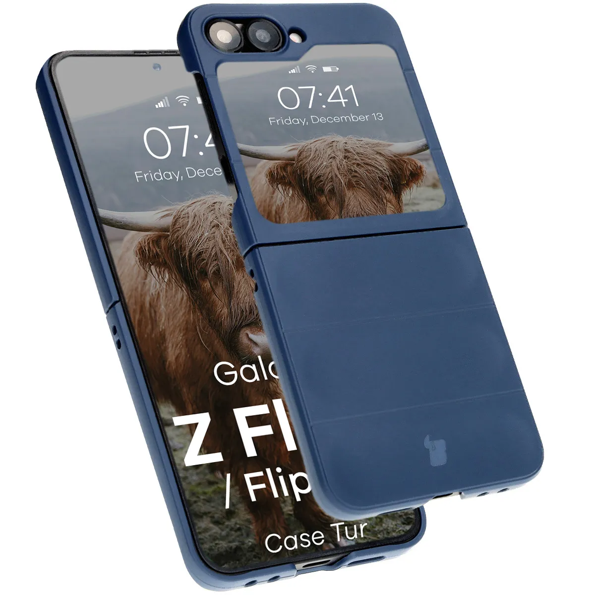 Etui Bizon Tur do Samsung Galaxy Z Flip7 FE / Samsung Galaxy Z Flip6 Granatowy