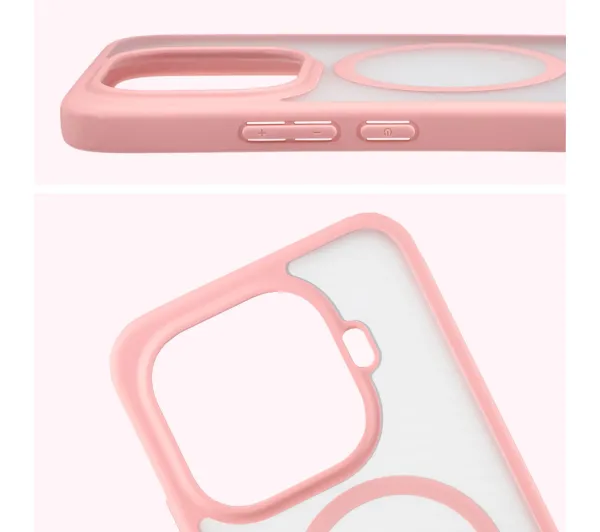 Bizon MatteO do Xiaomi 15T Pro Półprzezroczyste z różową ramką