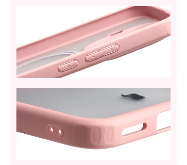 Bizon MatteO do Xiaomi 15T Pro Półprzezroczyste z różową ramką