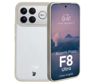 Bizon Angelo do Xiaomi POCO F8 Ultra Półprzeźroczyste z beżową ramką