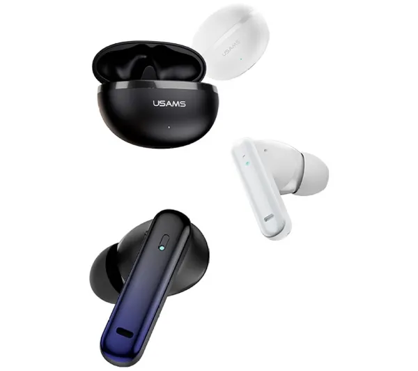 USAMS Echo E02 TWS ANC+ENC Dokanałowe Bluetooth 5.3 Czarny