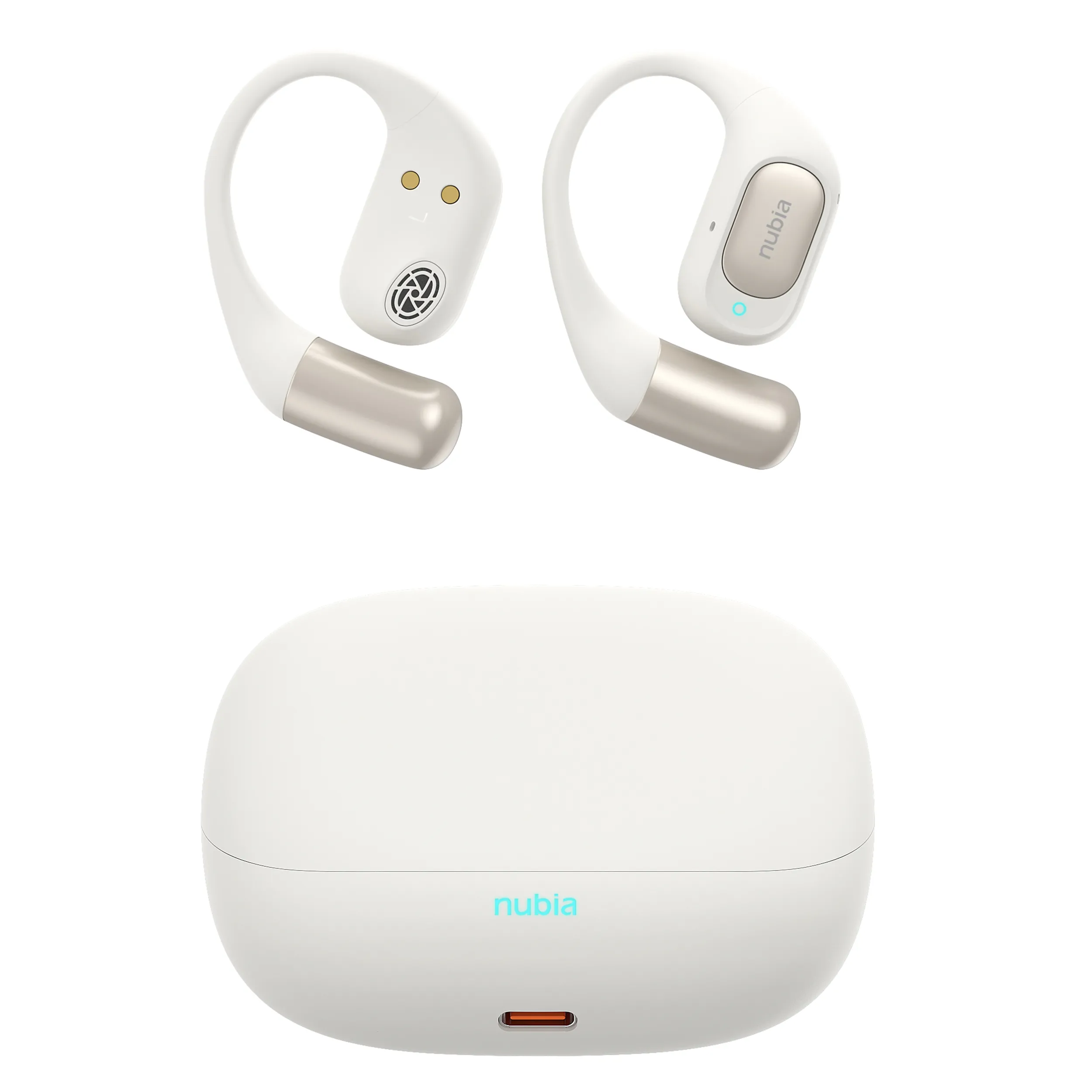 Słuchawki bezprzewodowe Nubia LiveFlip Przewodnictwo powietrzne Bluetooth 5.4 Funkcje AI Biały