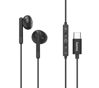 Słuchawki przewodowe Hama Classy USB-C Douszne Mikrofon Czarny