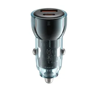 Ładowarka samochodowa XO CC60 USB-A USB-C 60W Niebieski