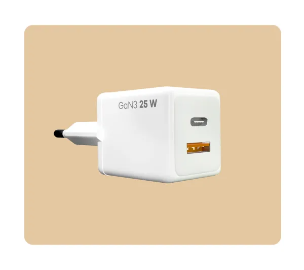Bizon VT-25B GaN3 USB-C USB-A PD QC4.0 25W Biały