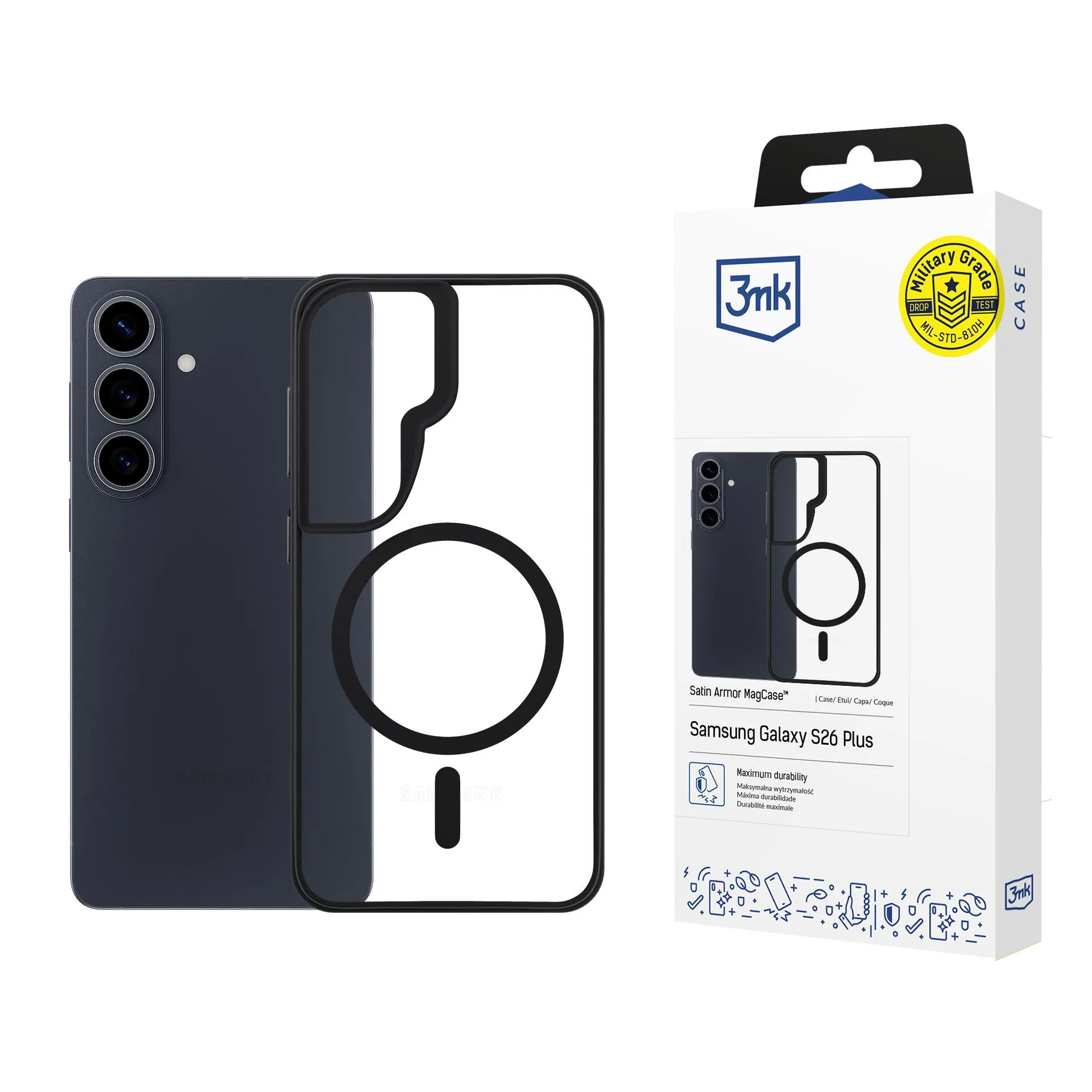 Etui 3mk Satin Armor MagCase do Galaxy S26+ Czarny