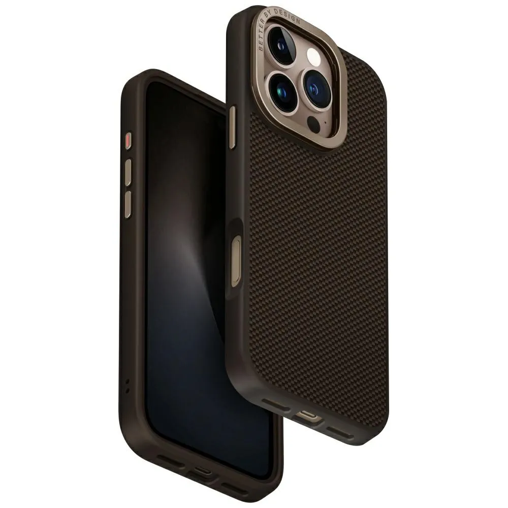 Etui UNIQ Keva Max do iPhone 16 Pro Magclick Charging Camera Stand Brązowy