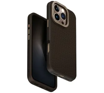 Etui UNIQ Keva Max do iPhone 16 Pro Magclick Charging Camera Stand Brązowy