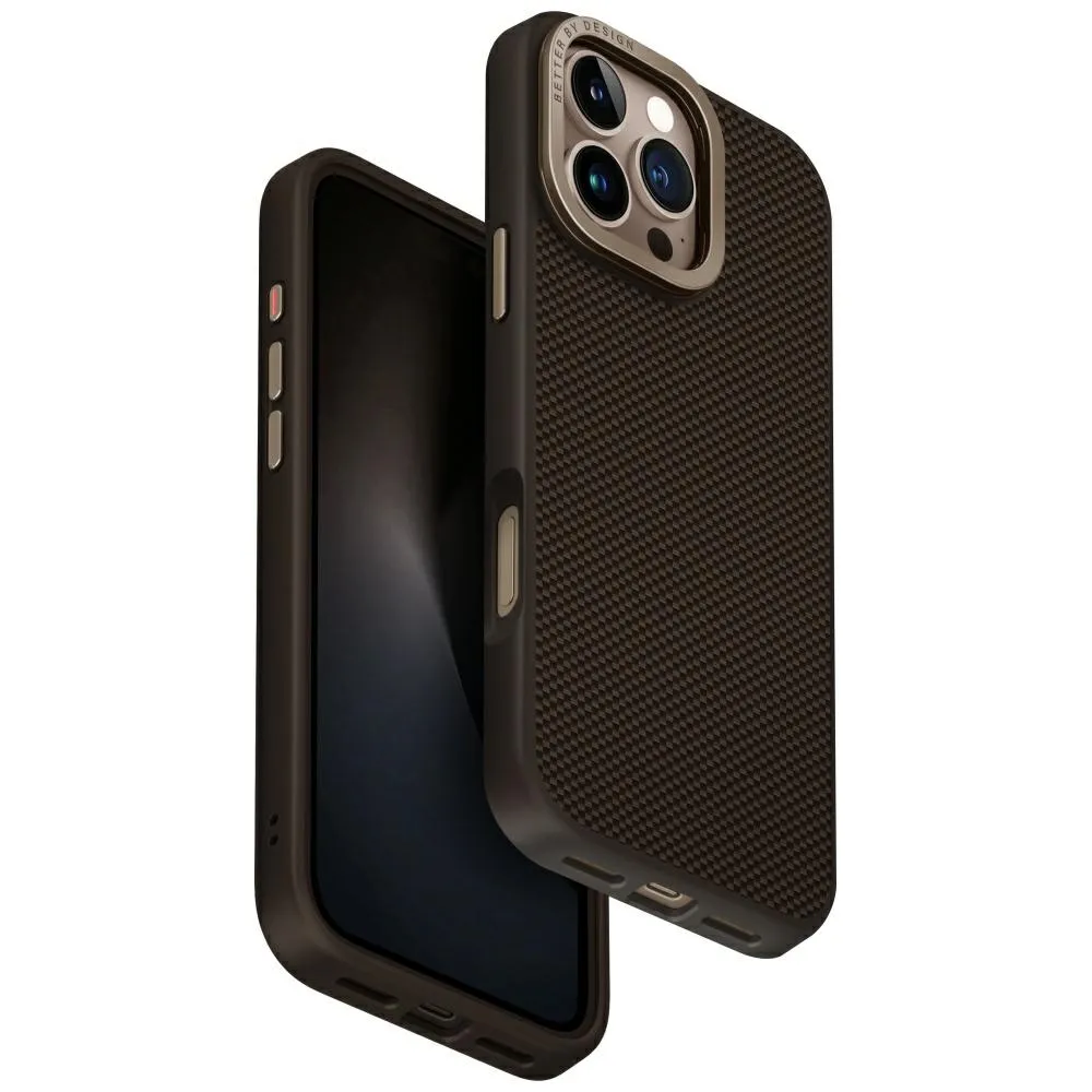 Etui UNIQ Keva Max do iPhone 16 Pro Max Magclick Charging Camera Stand Brązowy