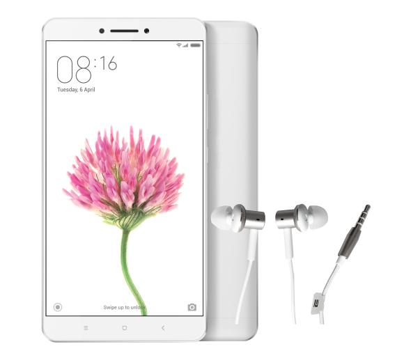 smartfon Xiaomi Mi Max 32 GB (srebrny) + słuchawki