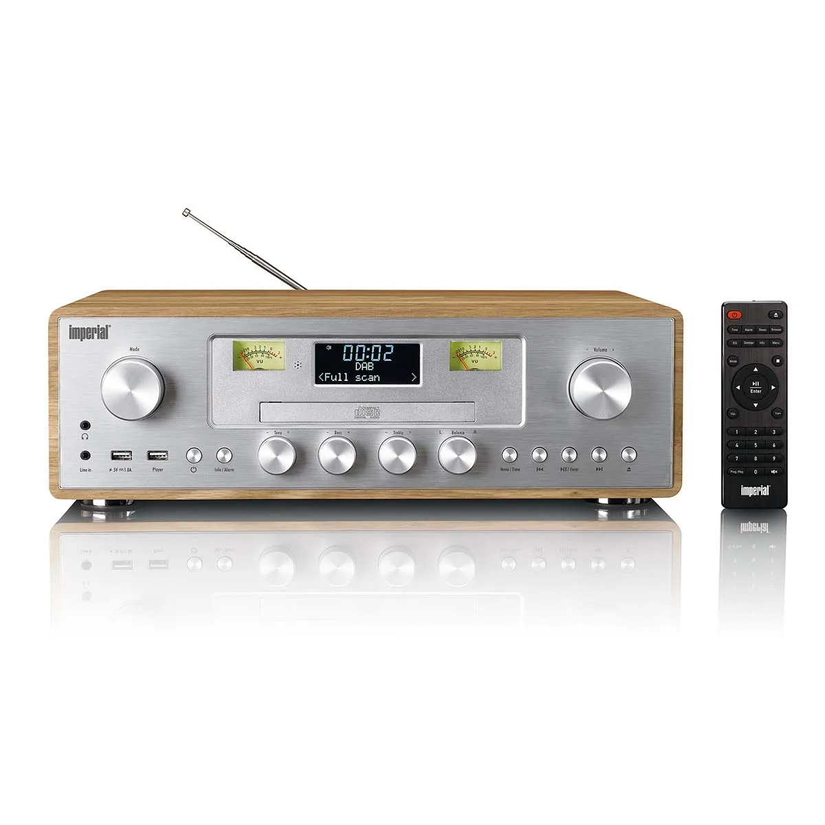 Radioodbiornik Imperial DABMAN 280CDWDSI Radio FM DAB+ Bluetooth Brązowo-srebrny