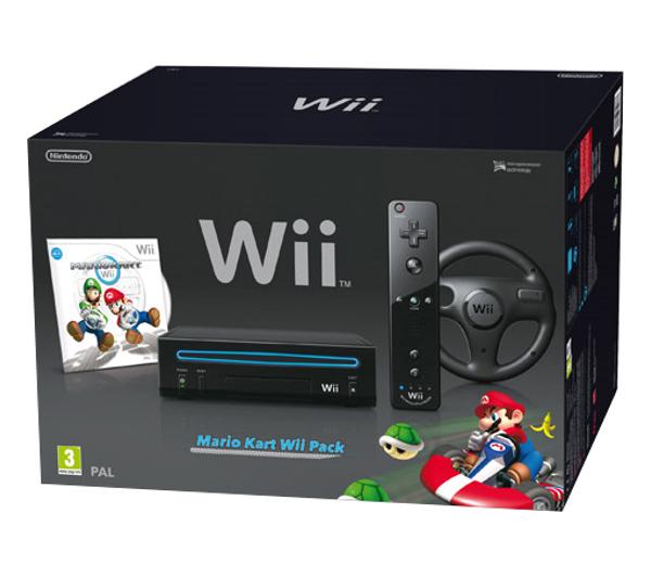 Nintendo Wii Black Mario Kart Pack