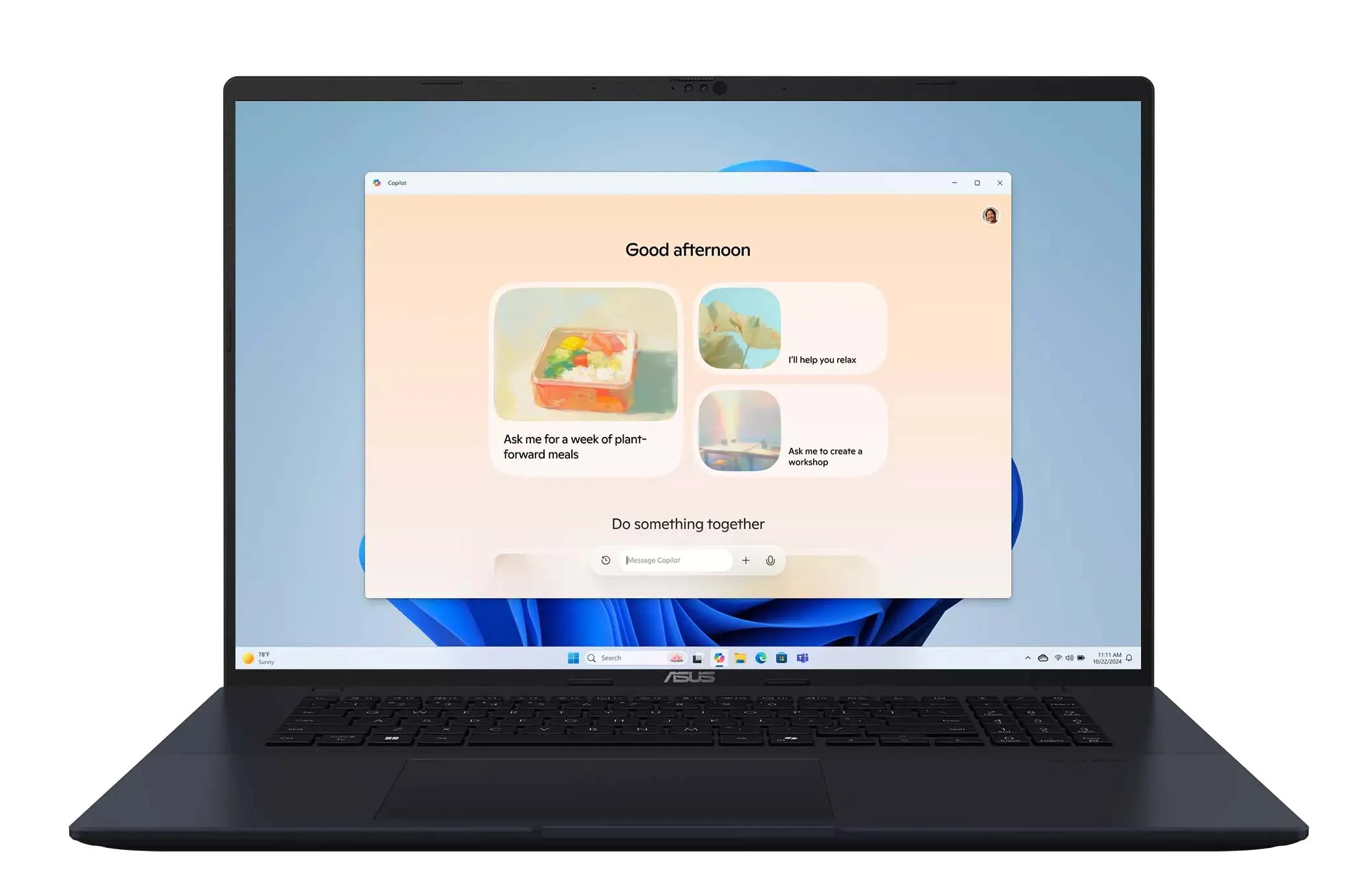 Laptop ASUS Vivobook 18 M1807GA-S8002W 18" 144Hz Ryzen AI 5 430 16GB RAM 512GB Dysk SSD Win11 Niebieski Funkcje AI