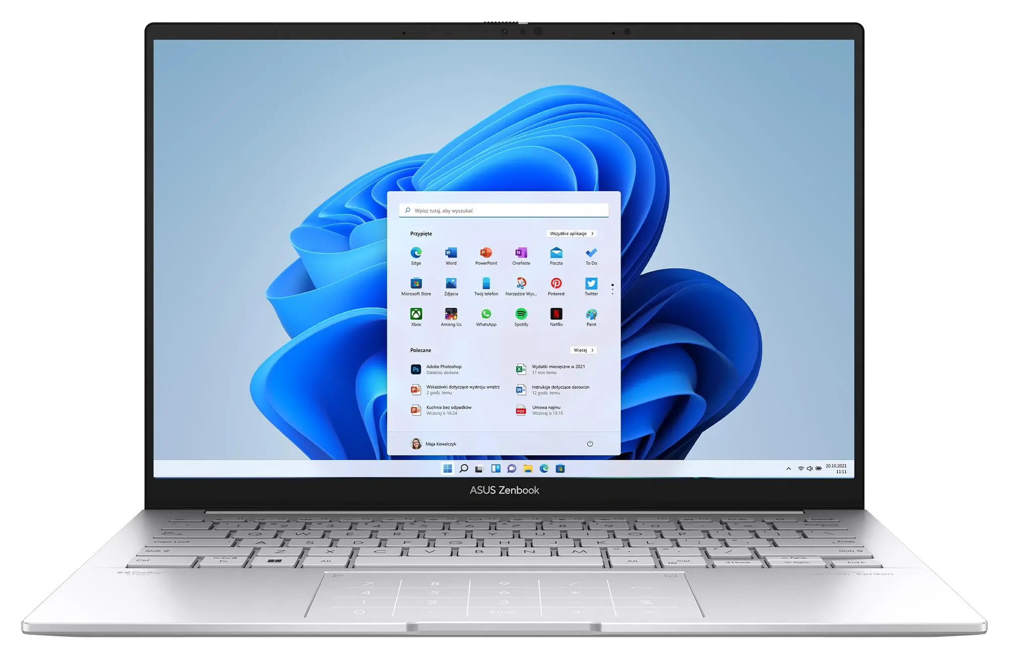 Laptop ASUS Zenbook 14 OLED UX3405CA-QD1247W 14'' Ultra 5 225H 16GB RAM 512GB Dysk SSD Win11 Srebrny Funkcje AI