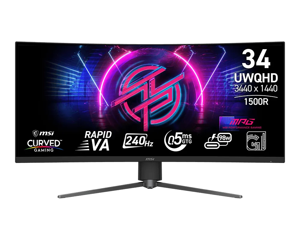 Monitor MSI MPG 346CQRF X24 34" UWQHD Rapid VA 240Hz 0,5ms Zakrzywiony Gamingowy