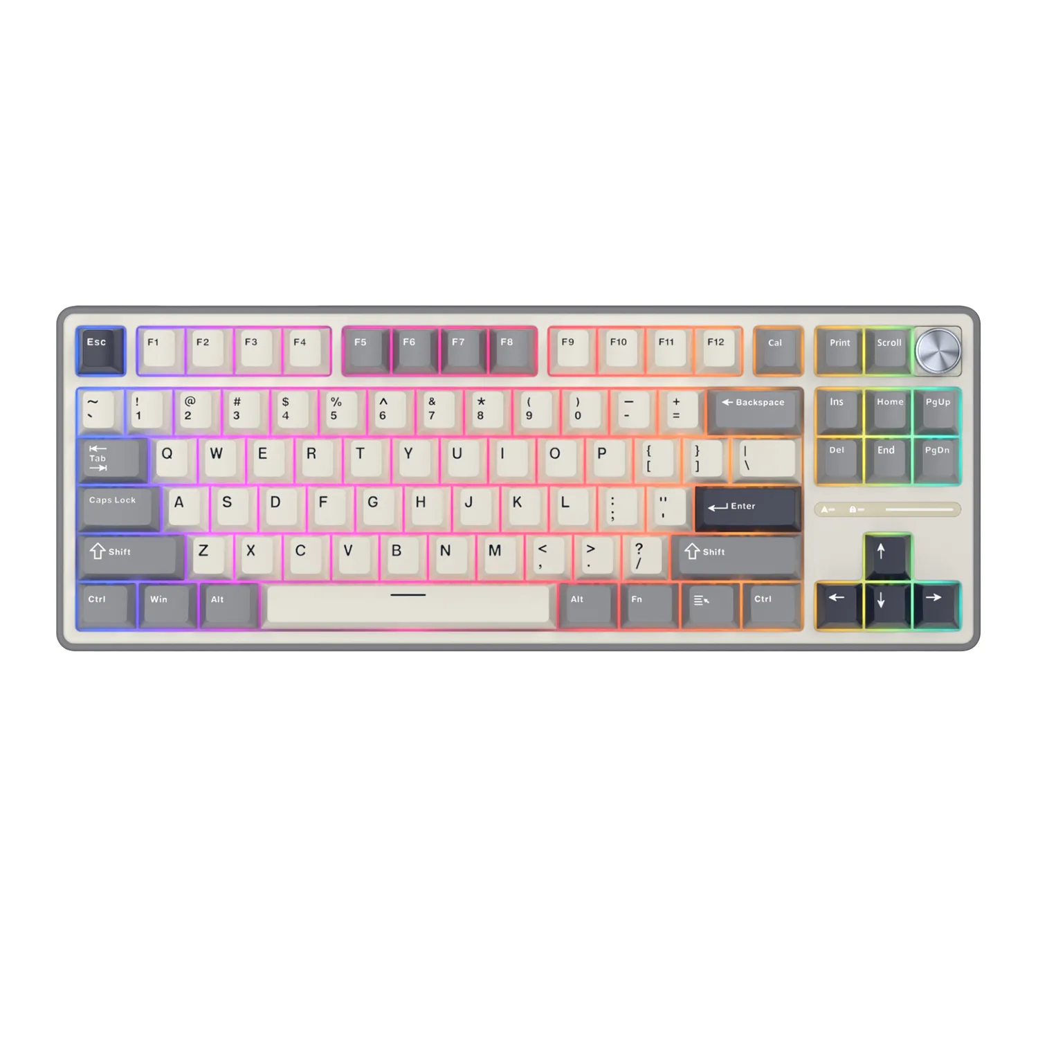 Klawiatura mechaniczna Royal Kludge RK-R87 Pro Half Grey Creamy Switch Biało-Szary