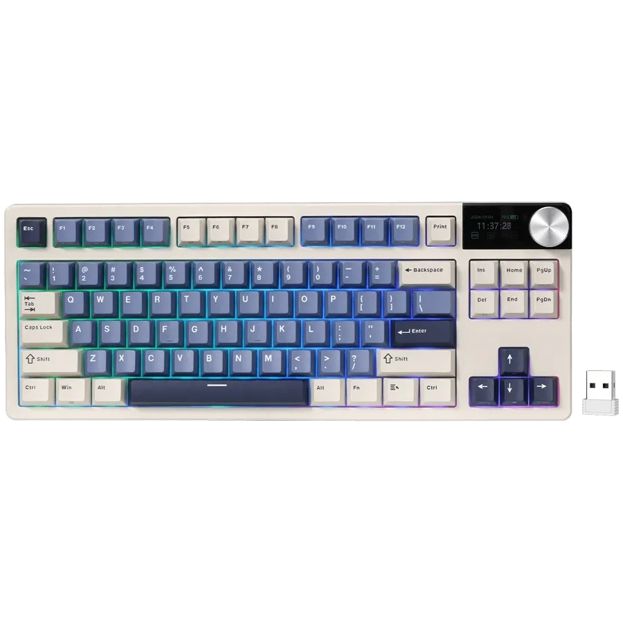 Klawiatura mechaniczna Royal Kludge RK-S85 Horizon Blue Beige Switch Biało-Niebieski