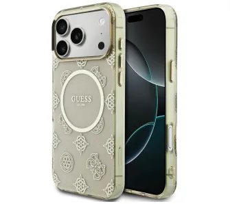 Etui Guess IML Peony Dot MagSafe do iPhone 17 Pro Max Beżowy