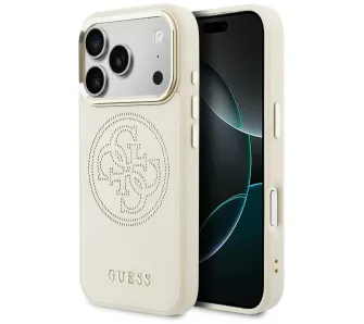 Etui Guess Perforated 4G MagSafe do iPhone 17 Pro Beżowy