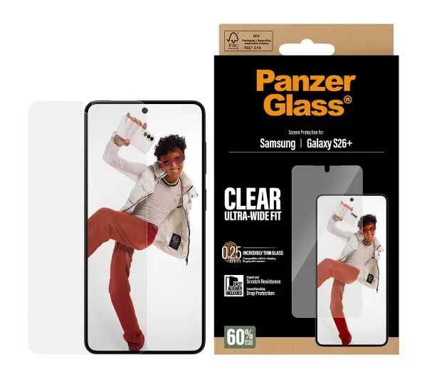 Szkło hartowane PANZERGLASS Ultra-Wide Fit EasyAligner do Samsung Galaxy S26+