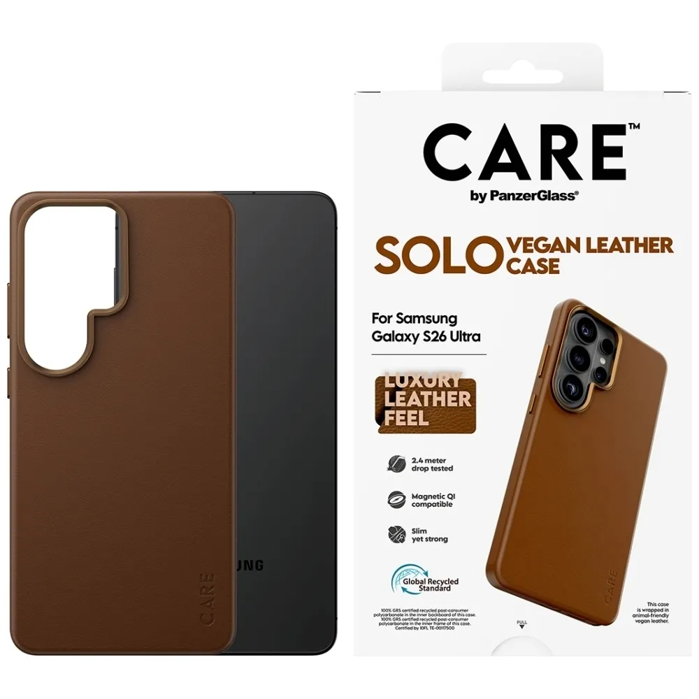 Etui PanzerGlass Solo Qi do Galaxy S26 Ultra Brązowy