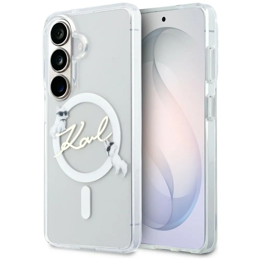 Etui Karl Lagerfeld IML KC Script MagSafe do Galaxy S26 Przezroczysty