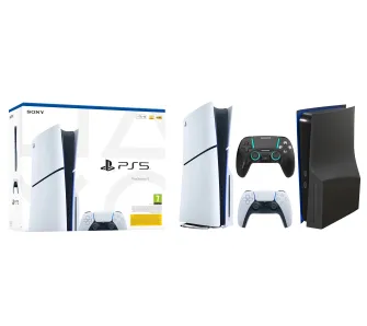 Konsola Sony PlayStation 5 Slim E Chassis (PS5) 1TB z napędem + Panele FroggieX FX-P5-C6-B + Pad Yaxo Mantis Rage