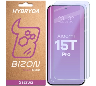 Szkło hybrydowe Bizon elastyczne Glass Mule Duo do Xiaomi 15T Pro 2 sztuki