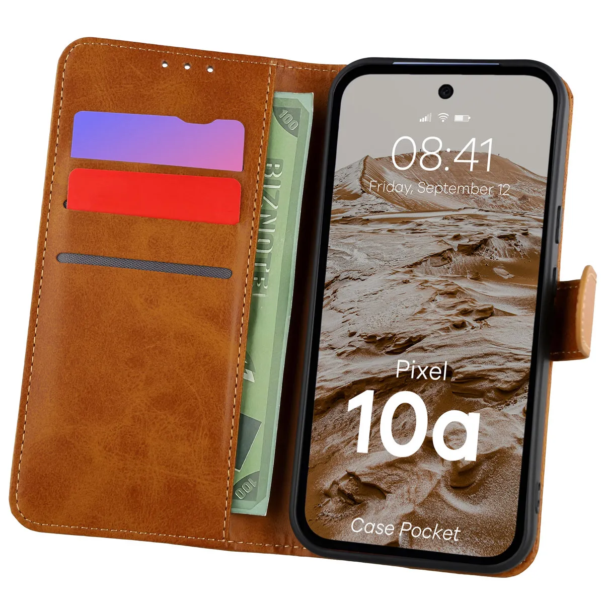 Etui Bizon Pocket do Google Pixel 10a Brązowy