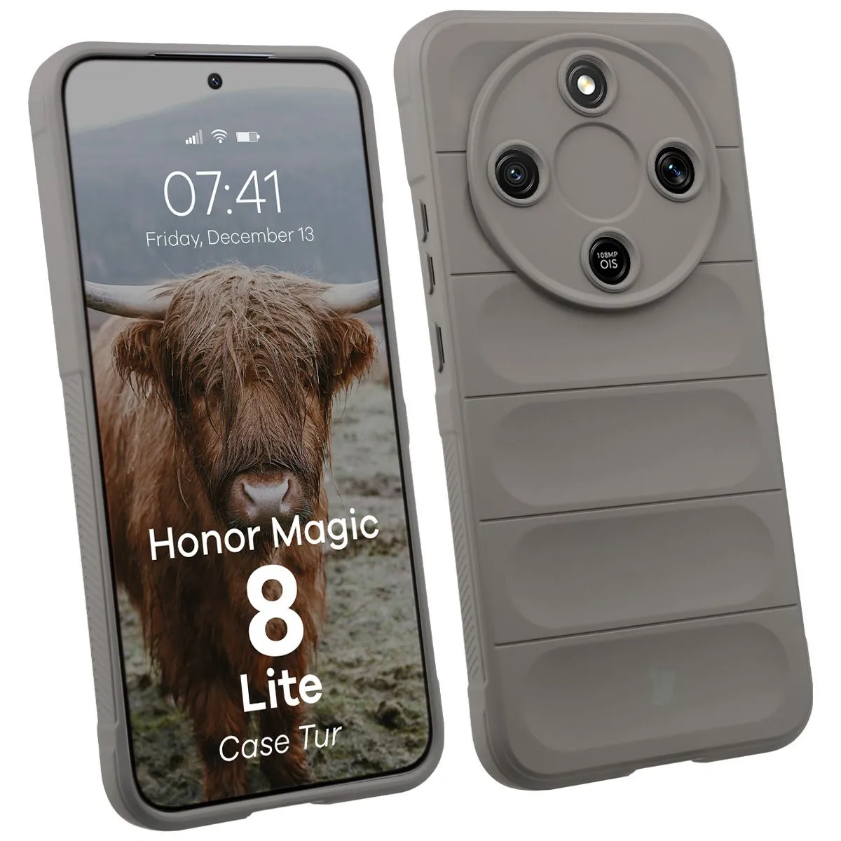 Etui Bizon Tur do Honor Magic8 Lite Jasnoszary