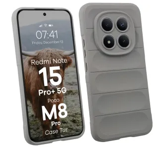 Etui Bizon Tur do Xiaomi Redmi Note 15 Pro Plus 5G / POCO M8 Pro 5G Jasnoszary