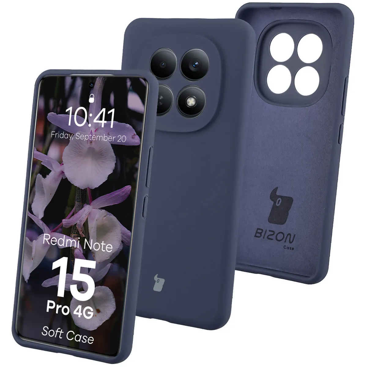 Etui Bizon Soft do Xiaomi Redmi Note 15 Pro 4G Granatowy