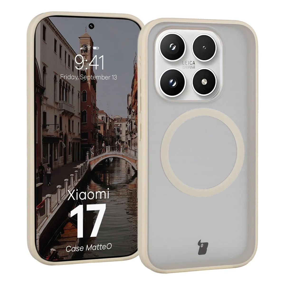 Etui Bizon MatteO do Xiaomi 17 Beżowy