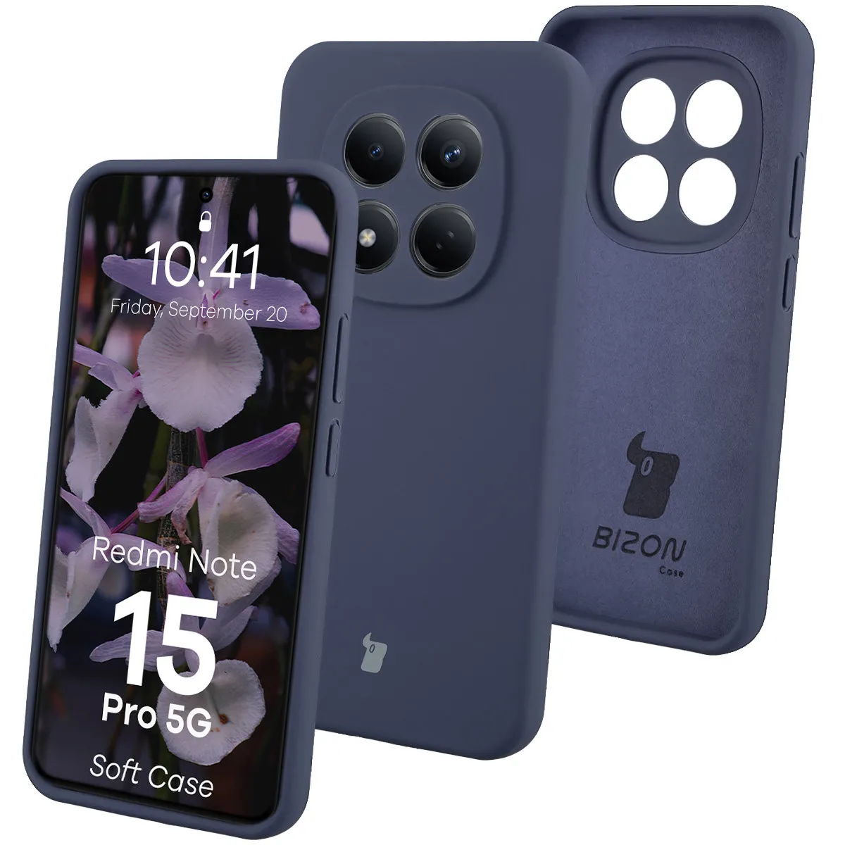 Etui Bizon Soft do Xiaomi Redmi Note 15 Pro 5G Granatowy
