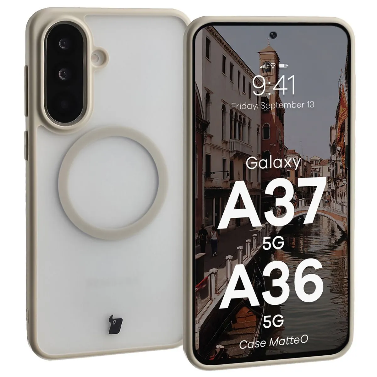 Etui Bizon MatteO do Galaxy A37 5G / A36 5G Beżowy