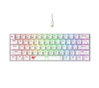 Klawiatura mechaniczna Havit KB903L Biało-Przezroczysty