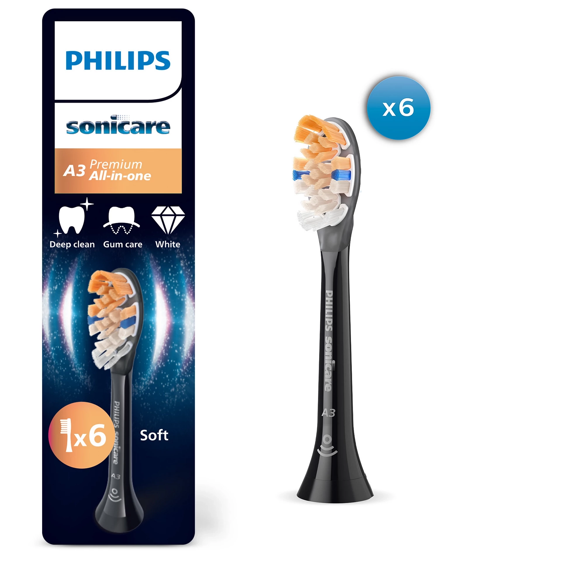 Końcówka do szczoteczki Philips Sonicare A3 Premium All-in-One HX9096/88 6szt.