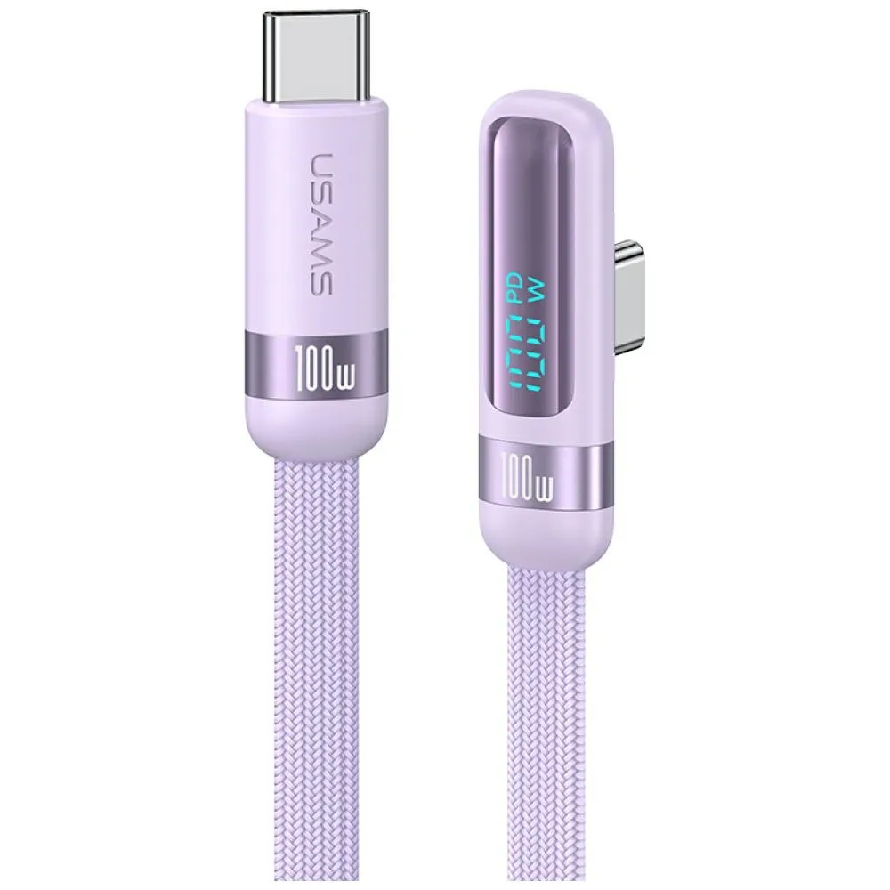 Kabel USAMS US-SJ653 USB-C do USB-C 100W 1,2m Fioletowy