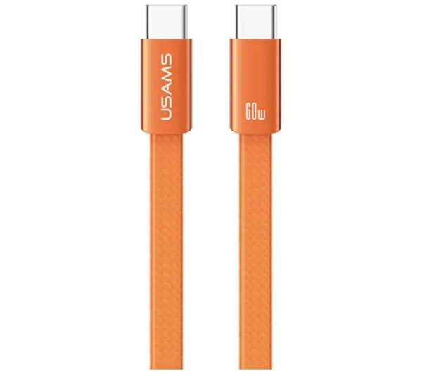 USAMS Kabel 60W USB-C do USB-C 1.2m pomarańczowy