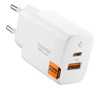 Ładowarka sieciowa Spigen Essential EE202EU USB-C USB-A 20W Biały