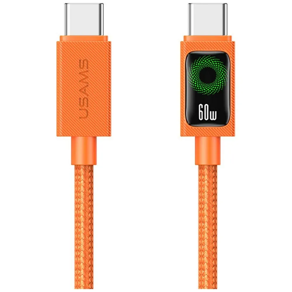 Kabel USAMS SJ773 USB-C do USB-C 1,2m Pomarańczowy