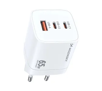 Ładowarka sieciowa Wozinsky CGWCW GaN USB-A 2x USB-C 65W Biały