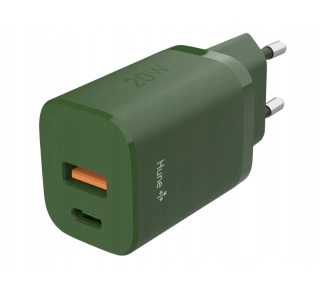 Ładowarka sieciowa Hune Eco USB-A USB-C 20W Zielony