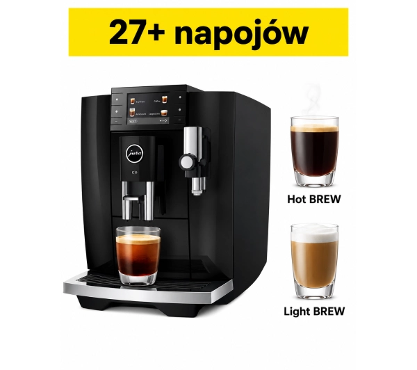 Jura E8 Piano Black (ED) Szerokość 27cm